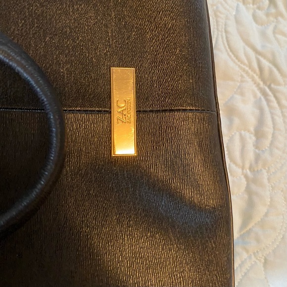 Zac Posen Eartha Double Handle Satchel Luxury Black Purse Full Size - Picture 11 of 16